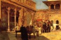 edwin lord weeks Elephants and Figures in a Courtyard Fort Agra